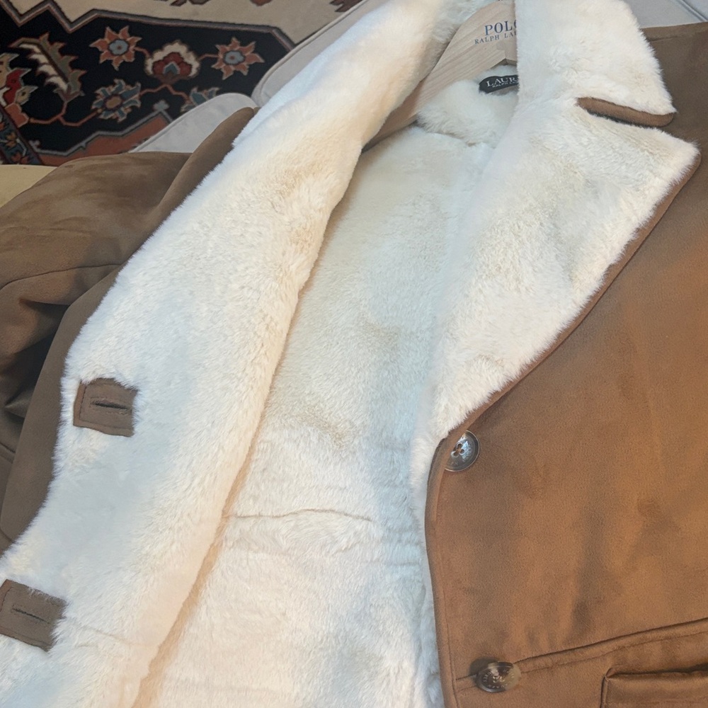 Ralph Lauren Women’s faux suede shearling coat NWT - Picture 6 of 6